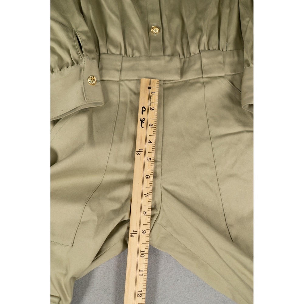 ba&sh Womens Austra Utility Jumpsuit Cargo Cotton Khaki Green 36 New - Picture 9 of 11